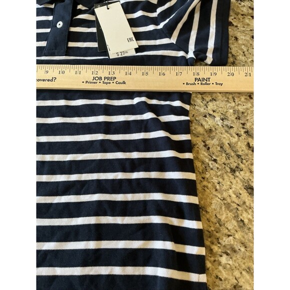 Piombo Women's Polo Blue &white Stripe Size medium - Picture 7 of 7
